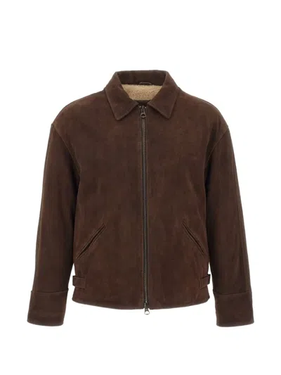 Volfagli Ducale Degradé Suede Jacket In Brown