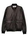 Volfagli Grana Pocket Zip-fastening Leather Jacket In Black