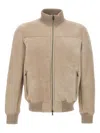 Volfagli Ribbed-collar Suede Jacket