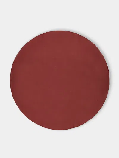 Volga Linen Linen Round Tablecloth (110in/2.8m) In Red