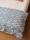 Volga Linen Quilted Linen Super King-size Bed Throw (79in/2m) In Blue