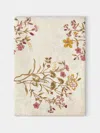 Volga Linen Scarlet Flax & Field Flowers Overlock-stitch Linen Round Tablecloth (86.5in/2.2m) In Neutral
