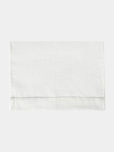 Volga Linen Set Of 4 Liège Hem-stitch Linen Hand Towels