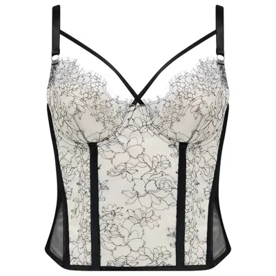 Vollers The Corset Company Limited Women's Black / White Anastasia Overbust Corset In Black/white