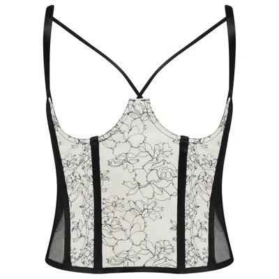Vollers The Corset Company Limited Women's Black / White Anastasia Underbust Corset In Black/white