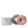 Volo Beauty 2-piece Scrunchie Set In Pink/gray
