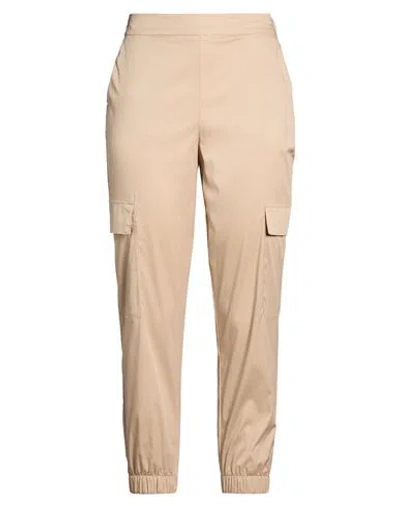 Volpato Woman Pants Sand Size 8 Cotton, Nylon, Elastane