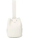 Volta Atelier Women's Handmade Leather Bucket Bag In White In White