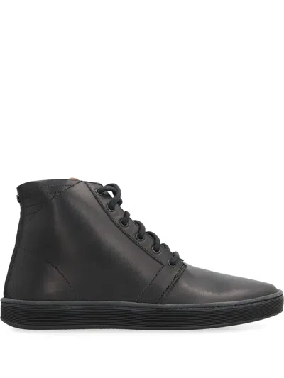 Volta Leather Desert Boots In Black