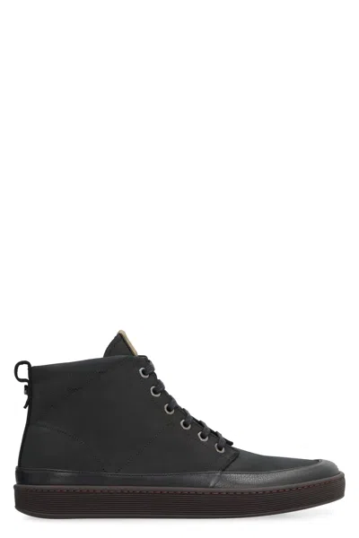 Volta Leather High-top Sneakers In Black