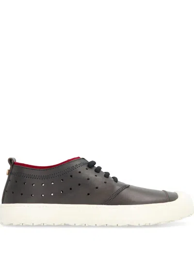 Volta Leather Low-top Sneakers In Black
