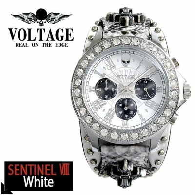 Pre-owned Voltage Watch Skull Brand Sentinel 8 White Cross From Japan