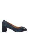 Voltan Woman Pumps Midnight Blue Size 8 Leather In Blue