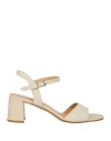 Voltan Woman Sandals Ivory Size 10 Leather In White
