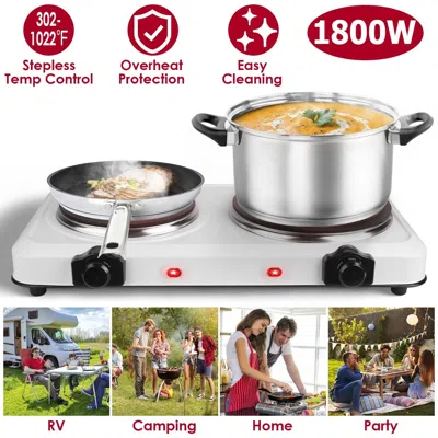 Voltzze 2000w Electric Infrared Dual Burner Portable Heating Hot Plate Stove Countertop Rv Hotplate With 7.5