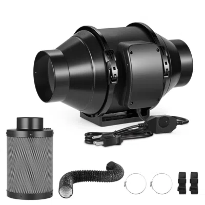 Voltzze 4" Air Filtration Kit, 180 Cfm Inline Duct Fan With Speed Controller, Carbon Filter & Ducting Ventil