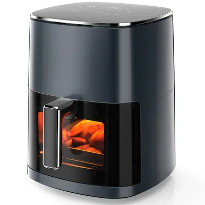 Voltzze Air Fryer 6 Quart Capacity With Window Square Air Fryer 12-in-1 Air Fry, Roast, Reheat, Dehydrate, B