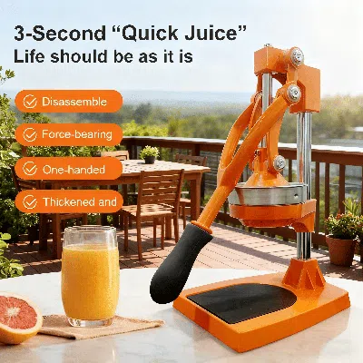 Voltzze Household Multifunctional Slow Juicer, High-nutrition Juice Extraction, Easy To Clean, Silver/orange