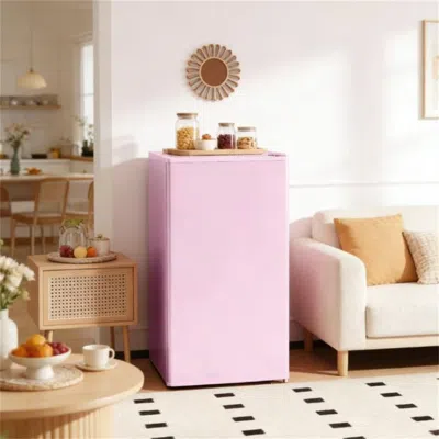 Voltzze Mini Fridge, Freezer, Pink Color