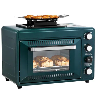 Voltzze Outdoor Oven, 2-in-1 Portable Gas Camping Stove Oven Combo, Adjustable Fire, 60-minute Timer, Windpr