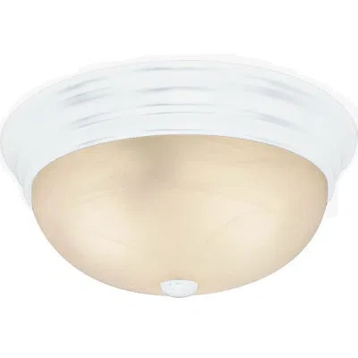 Volume Lighting 1 - Light 11" Simple Bowl Flush Mount In White