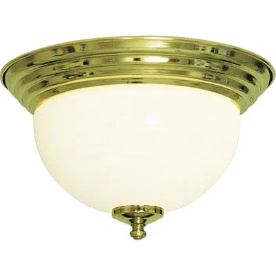 Volume Lighting 1 - Light 11.25" Simple Bowl Flush Mount In Polished Brass
