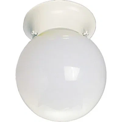Volume Lighting 1 - Light 6" Simple Globe Flush Mount In White