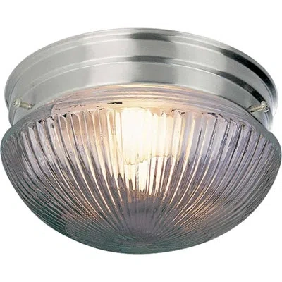 Volume Lighting 1 - Light 7" Unique/statement Bowl Flush Mount In Brushed Nickel