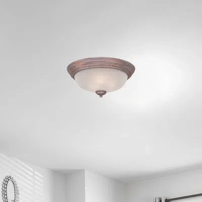 Volume Lighting 1 - Light Simple Bowl Flush Mount In Prairie Rock