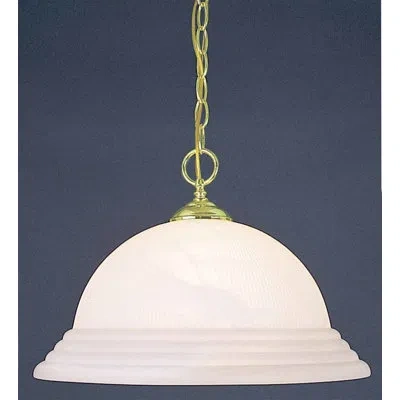 Volume Lighting 1 - Light Single Bell Pendant In Polished Brass
