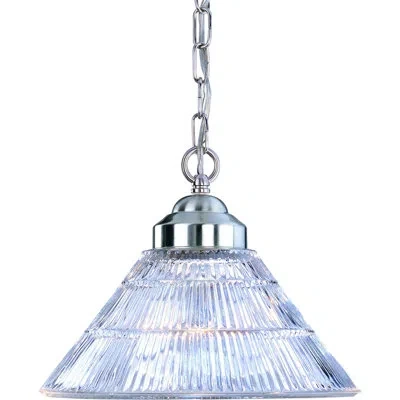 Volume Lighting 1 - Light Single Cone Pendant In Brushed Nickel