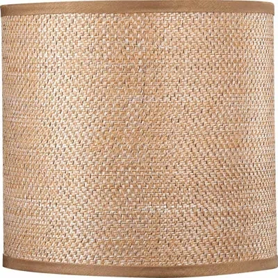 Volume Lighting 10" W Linen Drum Wall Sconce Shade ( Screw On ) In Brown In Basketweave
