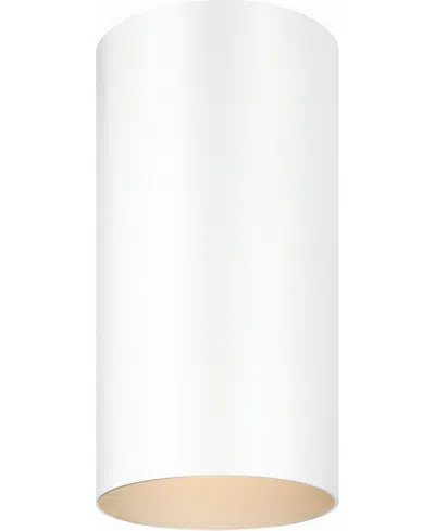 Volume Lighting 1-light Flush Mount Cylinder Ceiling Fixture In White