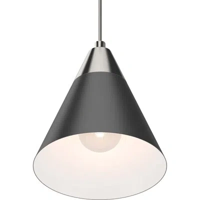 Volume Lighting 1-light Island Pendant Light With Cone Metal Shade In Black,brushed Nickel