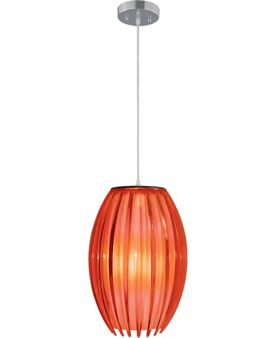 Volume Lighting 1-light Red Acrylic Flower Bud Hanging Mini Pendant In Orange