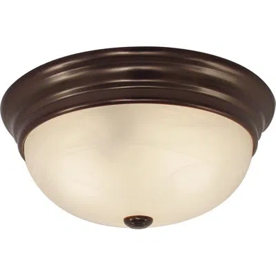 Volume Lighting 2-light Ceiling Fixture Flush Mount In Antique Bronze
