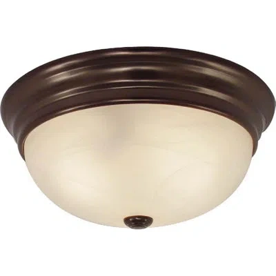 Volume Lighting 3 - Light 15" Simple Bowl Flush Mount In Antique Bronze