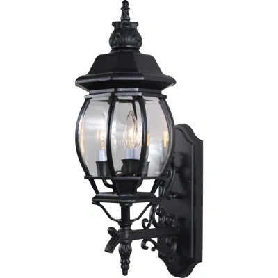 Volume Lighting 3-light Outdoor Wall Lantern In Black