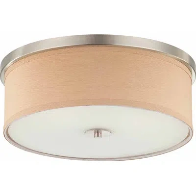Volume Lighting 4.75" H Linen Drum Pendant Shade ( Screw On ) In Beige In Handcrafted Linen