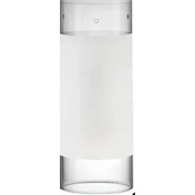 Volume Lighting 8" H Glass Cylinder Pendant Shade (pin On) White With Clear Edge In White;clear