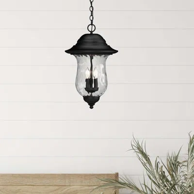 Volume Lighting Aurora 3-light Outdoor Hanging Lantern In Antique Iron
