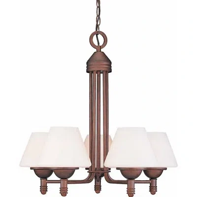 Volume Lighting Avila 5 - Light Shaded Classic / Traditional Chandelier In Italian Dusk