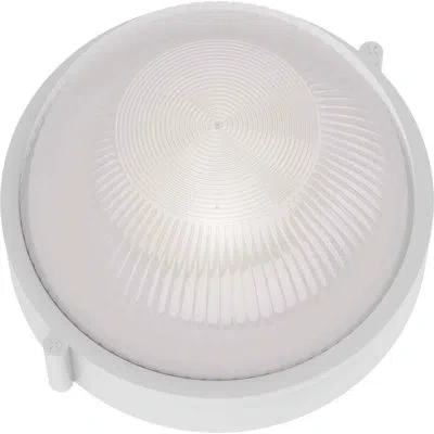 Volume Lighting Black 1 -bulb Outdoor Bulkhead Light In White