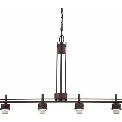 Volume Lighting Carena 4-light Kitchen Island Linear Pendant In Antique Bronze