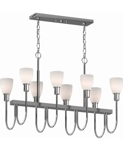Volume Lighting Concord 8-light Hanging Linear Island Chandelier In Silver