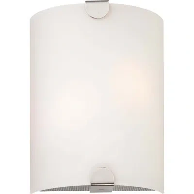 Volume Lighting Espirit 2-light Indoor Brushed Nickel Steel Flush Mounted Wall Sconce With White Glass Shade In Brushed Nickel;colorful Glass