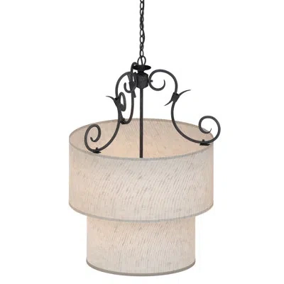 Volume Lighting Fairfield 8 - Light Shaded Tiered Chandelier In Antique Iron