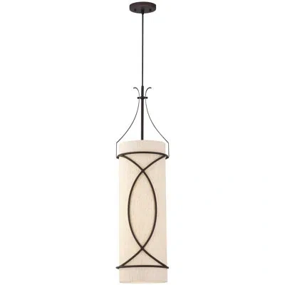 Volume Lighting Giovanni Unique / Statement Cylinder Pendant In Antique Bronze
