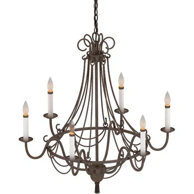 Volume Lighting Kuta 6-light Indoor Classic/traditional Prairie Rock Tasseled Rope Hanging Chandelier
