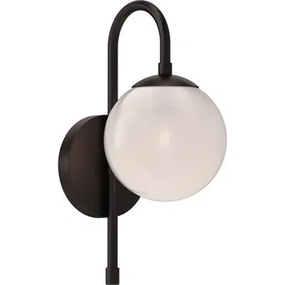 Volume Lighting Lawrence 5.25 In. Foundry Bronze Indoor Wall Sconce With Etched White Cased Glass Globe In Colorful Glass;foundry Bronze